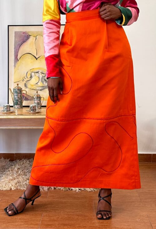 falda naranja - Alberta modest fashion